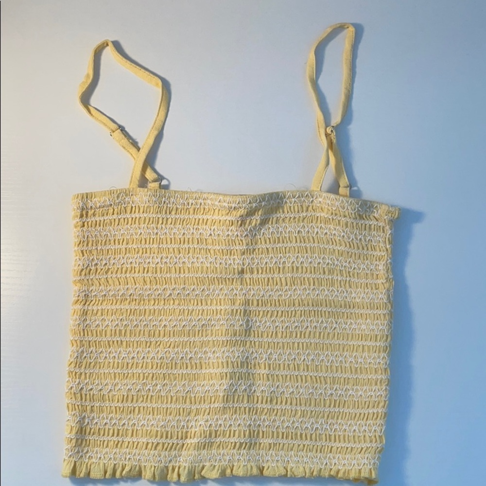 Stretchy straight neck yellow tank